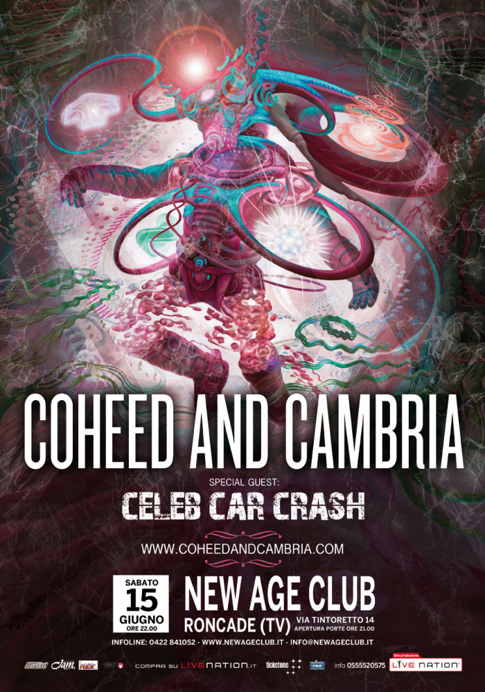 Celeb Car Crash apriranno il concerto italiano dei Coheed And Cambria