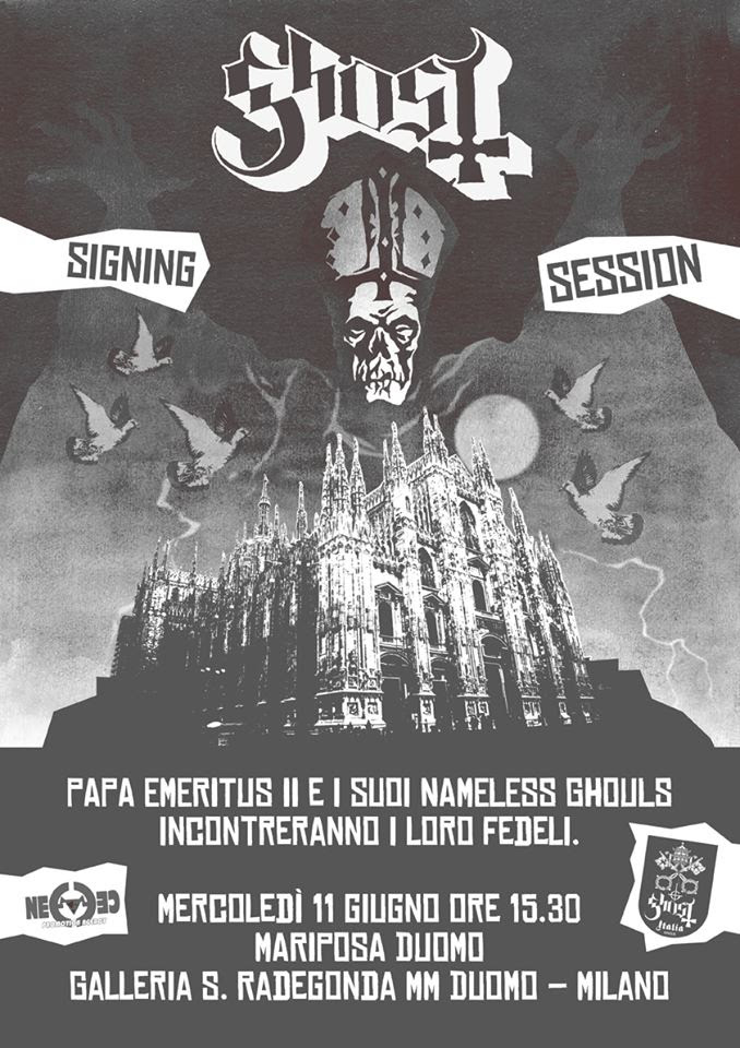 Ghost – Signing session esclusiva mercoledì 11 giugno da Mariposa Duomo, Milano