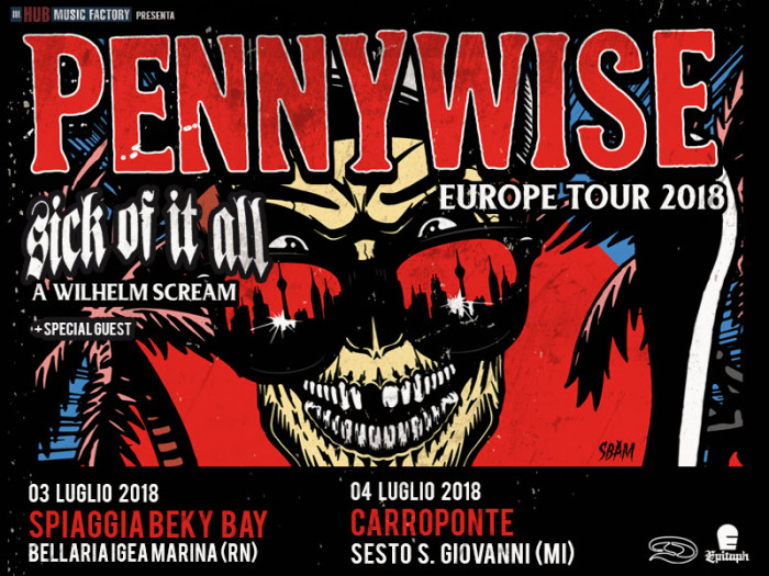 Pennywise: due date in Italia a Luglio assieme a Sick Of It All e A Wilhelm Scream