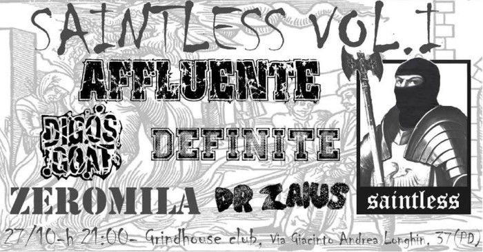 Affluente + Digos Goat + Definite + Zero Mila + Dr. Zaius @Grind House Club (PD), 27/10/2018