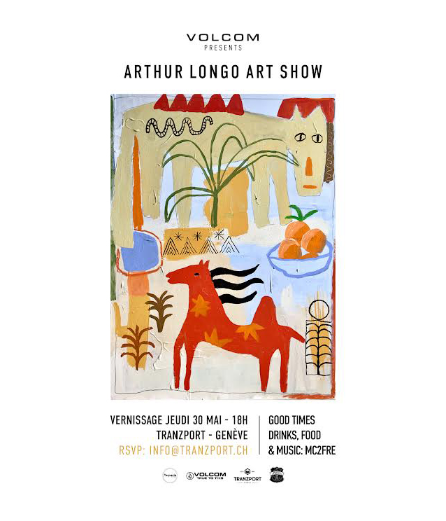 VOLCOM PRESENTS: ARTHUR LONGO ART SHOW AT TRANZPORT SHOP IN GENEVA, SWITZERLAND